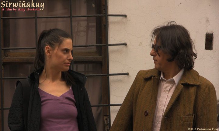 Veronica Paintoux is Anouk and Jac Avila is Luis in Sirwinakuy